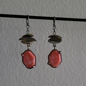 Kenneth Cole mixed metal stacked dangle earrings